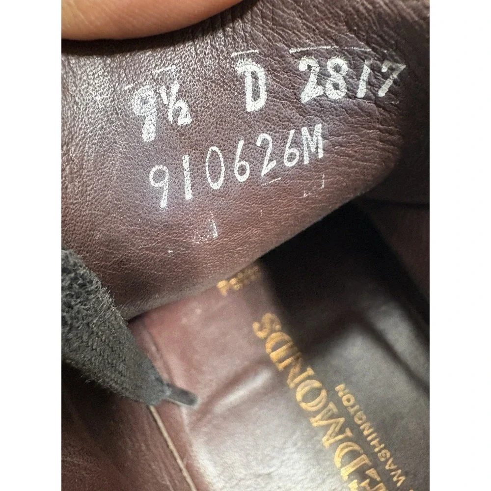 ALLEN EDMONDS Patton Cap Toe Boots 9.5 D Brown Leather Men's